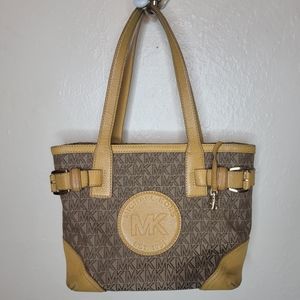 Michael Kors Mustard and Canvas Tote